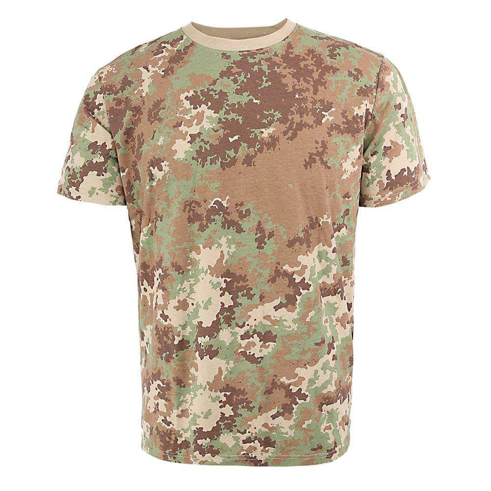 100% Cotton Round Neck Fitted Sport Camouflage Training T-shirt Men