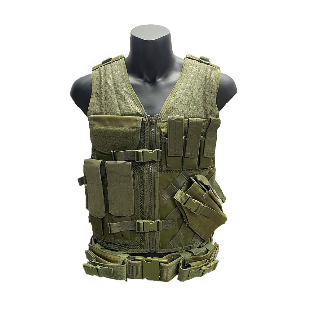 O.D Green Amphibious Protective Tactical Adjustable MOLLE Law Enforcement Vest