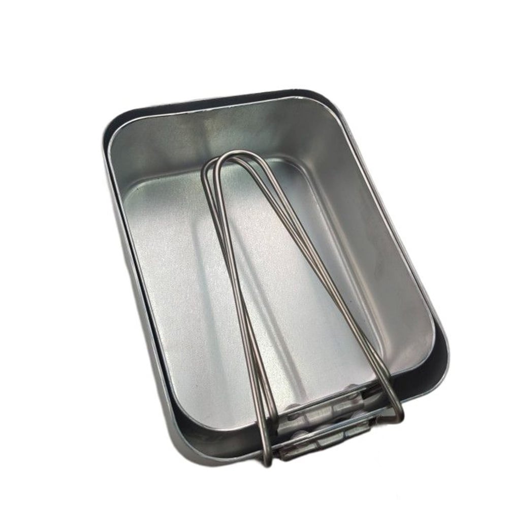 British Army Style Double Mess Tin Billie Cans with Folding Handles