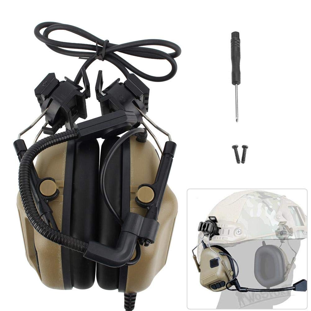 Military Gear Noise Reduction Army Tactical Headset Training Headphones For FAST Helmet