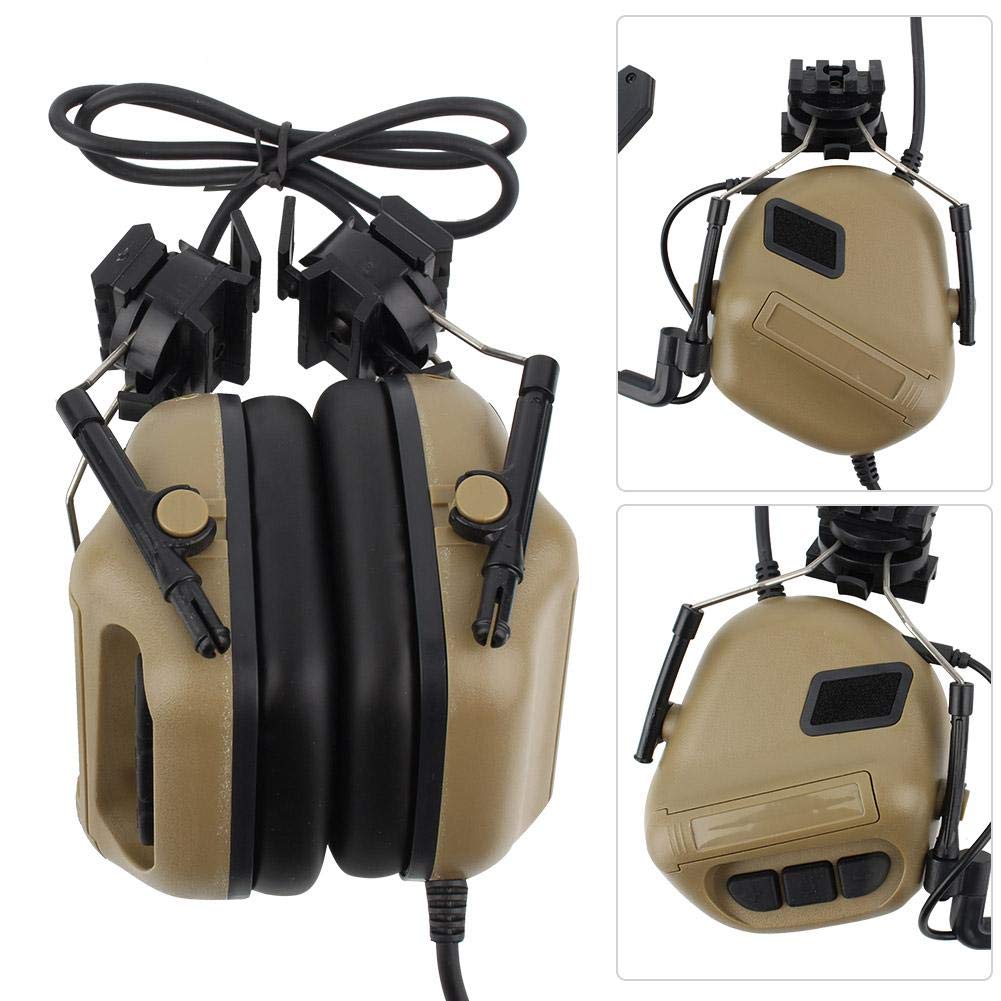 Military Gear Noise Reduction Army Tactical Headset Training Headphones For FAST Helmet