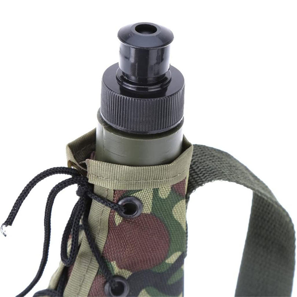 Customized Outdoor Hiking Plastic 800ML Camping Canteen Water Bottle Camouflage