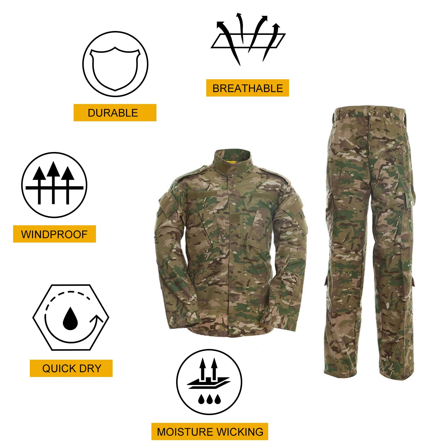 Camo Multicam Men's Tactical Jacket and Pants CP Cloth Uniform