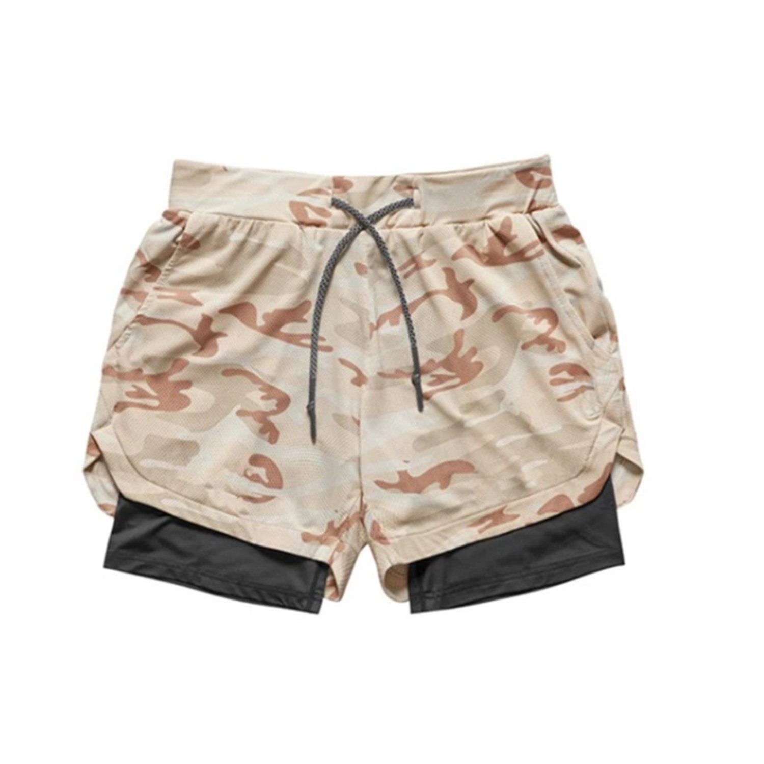 Tactical Army Training Dual Layer Breathable Mesh Fitness Gym Sport Camo Shorts