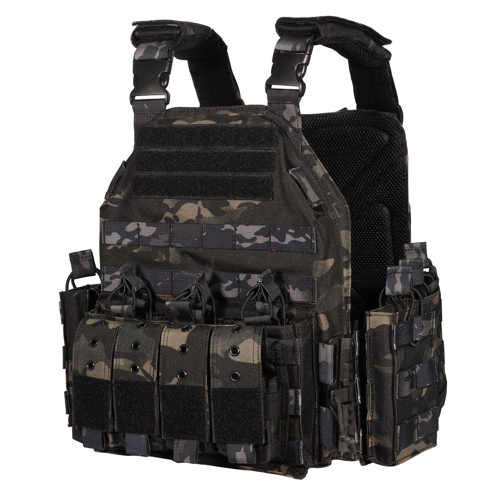 Black Camouflage Vest 1000D High Quality Outdoor Training Waterproof Comfortable Tactical Vest
