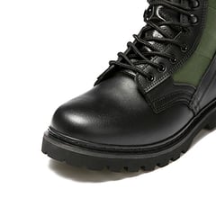 Army Green Split Leather Military Combat Jungle Boots Hiking Boots