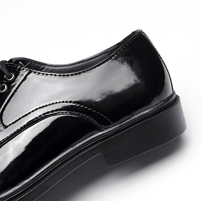 Polished Black Army Genuine Leather Officer Shoes Manufacturer