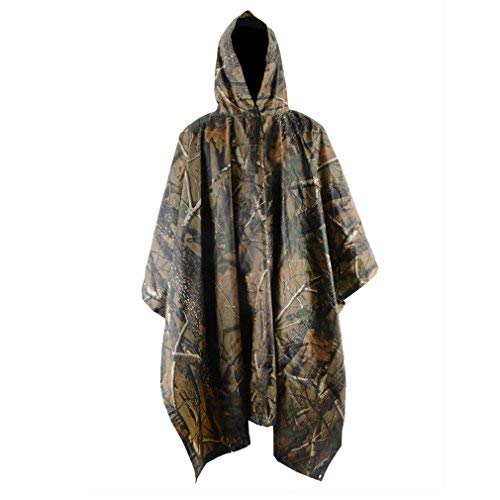 Waterproof Raincoat Military Camouflage Poncho for Camping