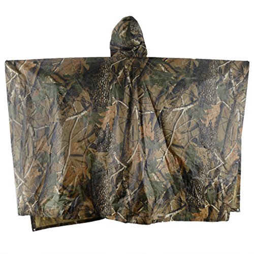 Waterproof Raincoat Military Camouflage Poncho for Camping