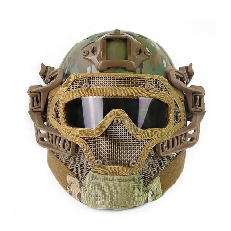 Mesh Breathable Outdoor Sports Hunting CS Game Fast Tactical Helmet Full Face Mask