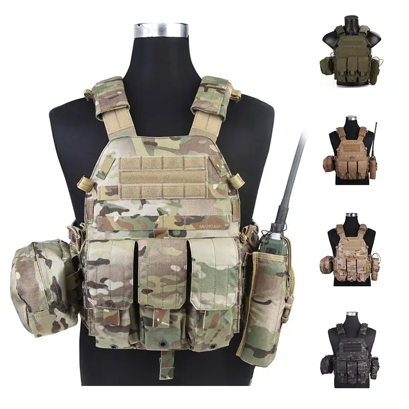 500D Cordura Nylon Multicam Plate Carrier Vest Armor Vest Camouflage Tactical Combat Vest