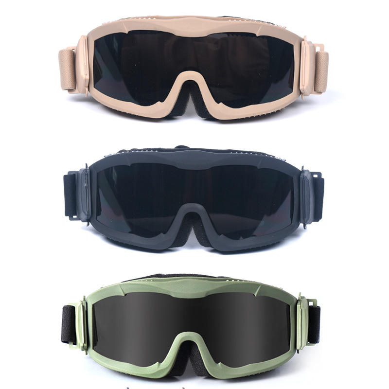 Tactical Goggles Shock-Resistant Three-Lens Set CS Game Shooting Glasses