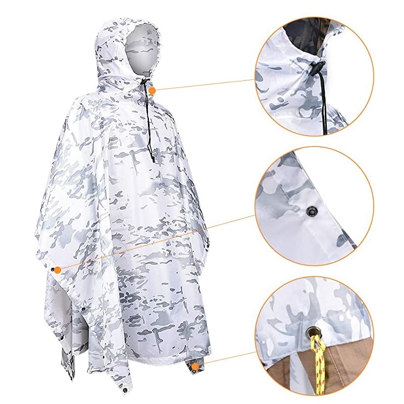 Outdoor Military Breathable Camouflage Poncho Raincoat