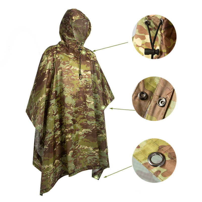 Waterproof Foldable Military Style Poncho Liner Ripstop Nylon Army Blanket