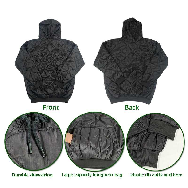 Nylon Rip-stop Waterproof Pullover Solid Woobie Hoodie Jacket