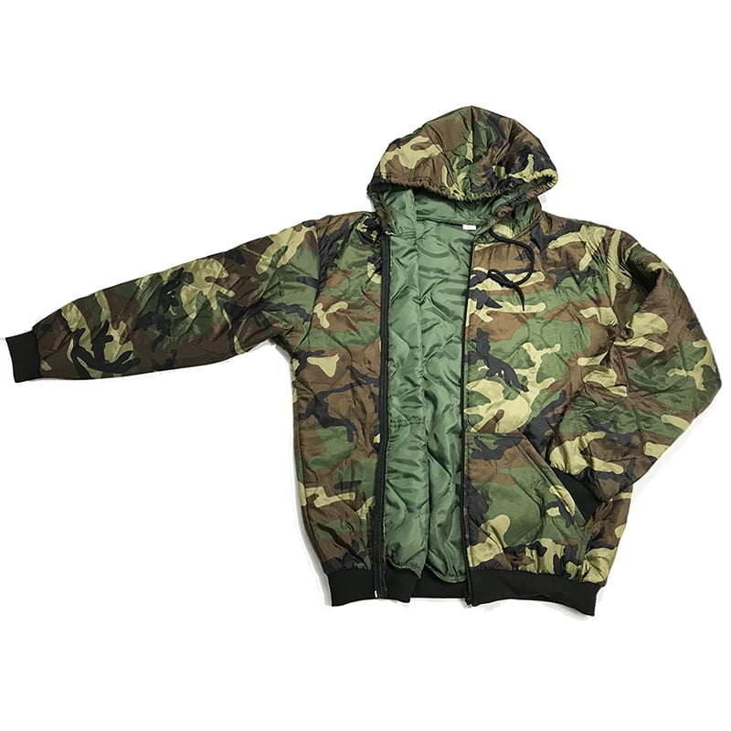 Custom Logo Jungle Camouflage Woobie Hoodie Jacket With Zipper