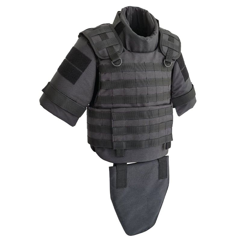 Black Full Body Armor Plate Carrier MOLLE Vest IIIA Kevlar
