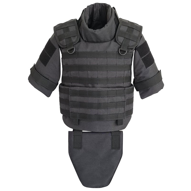 Black Full Body Armor Plate Carrier MOLLE Vest IIIA Kevlar