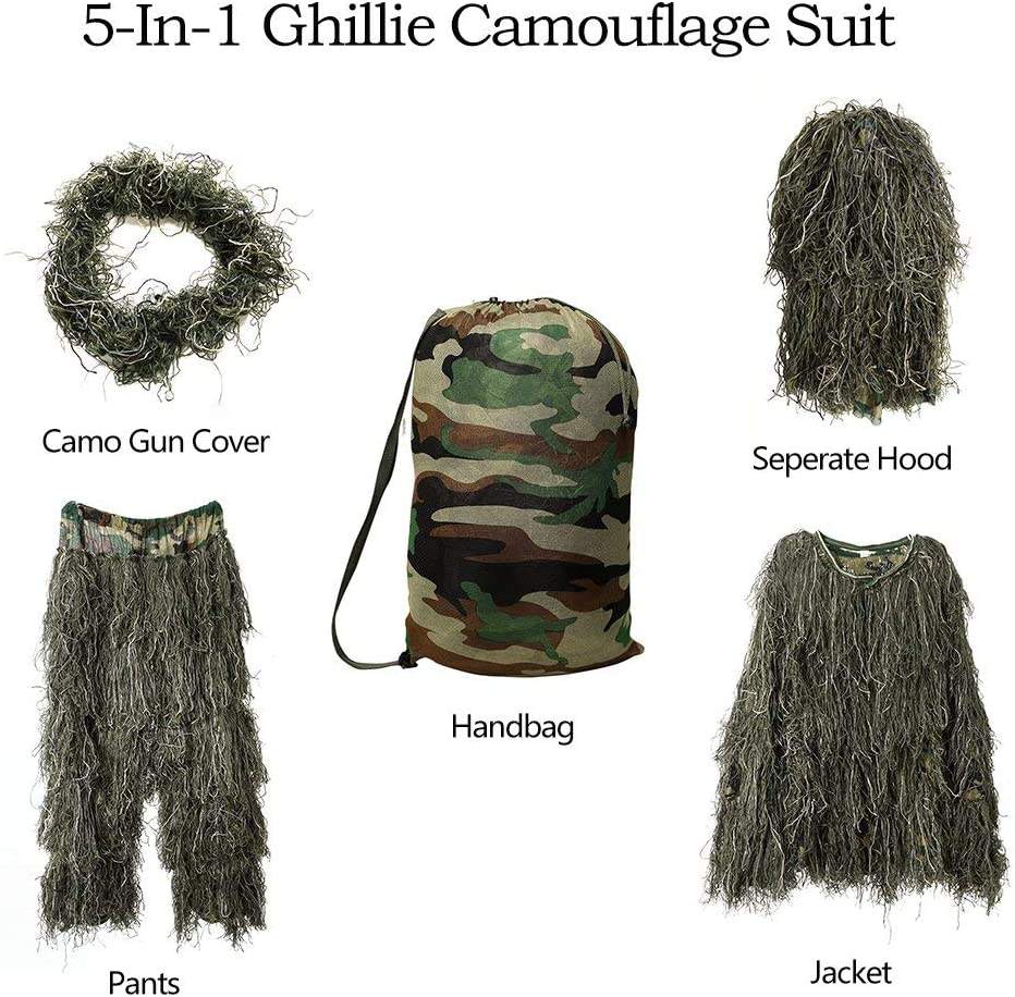 Durable Forest Product Mesh Lining Green Camo Ghillie Suit For Hunting